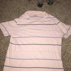 A cat and jack short sleeve tee with blue stripes